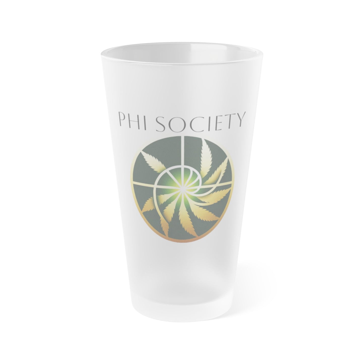 Phi Society Frosted Pint Glass, 16oz