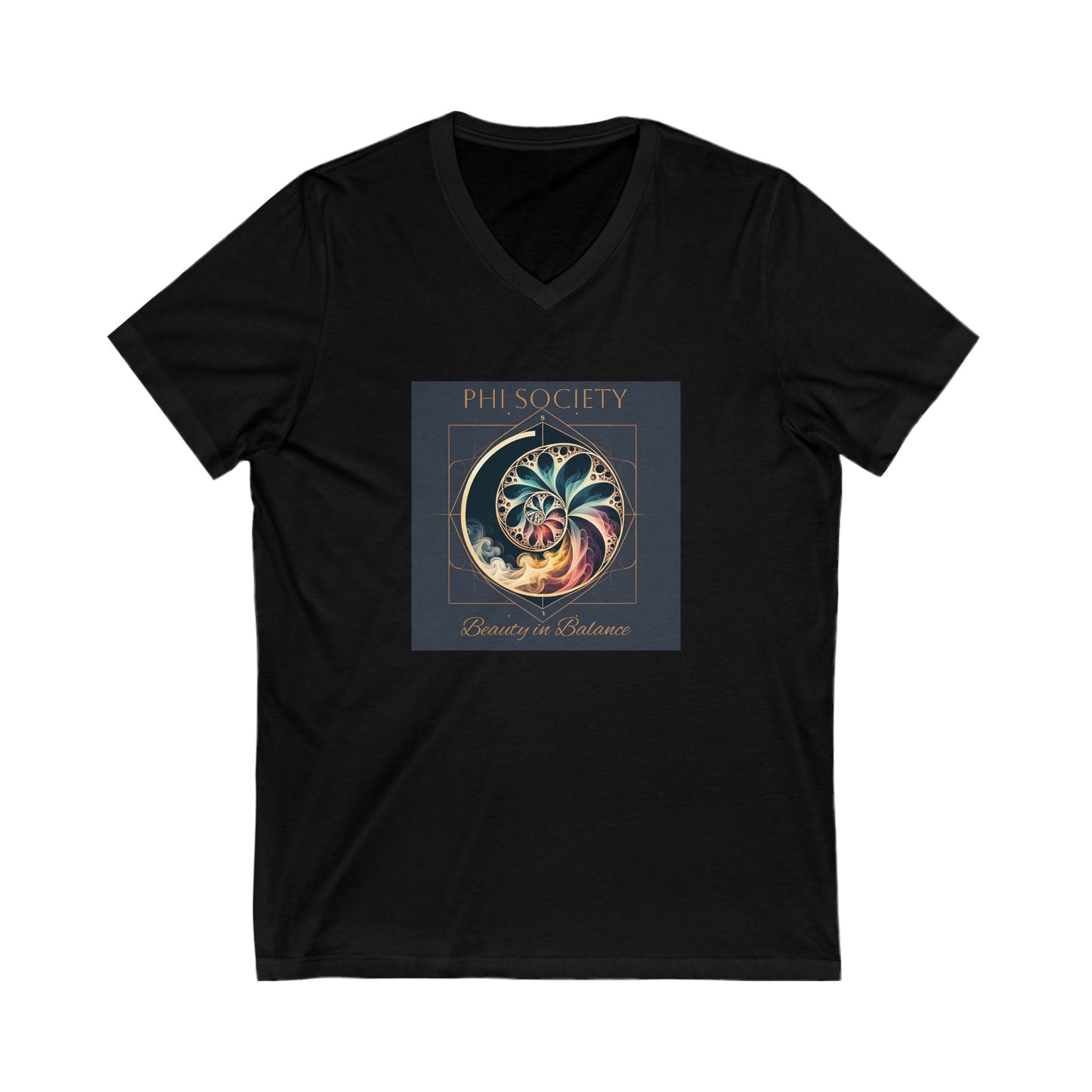 V-Neck Rainbow Smoke Unisex Jersey Short Sleeve Tee