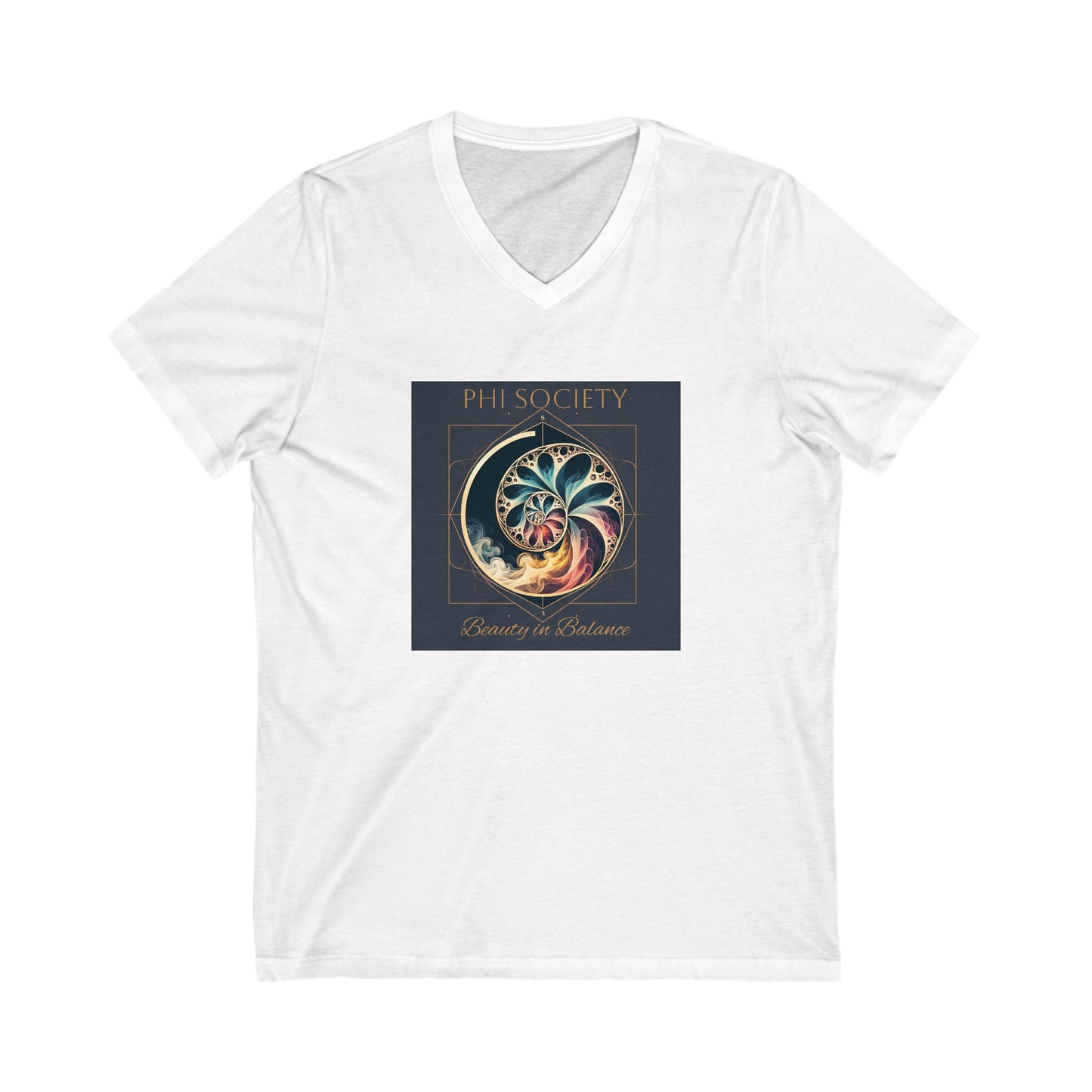 V-Neck Rainbow Smoke Unisex Jersey Short Sleeve Tee